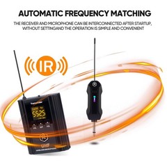 UHF Wireless Microphone System – 1-Pack with Headset & Lavalier Mics, 100ft R…
