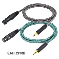 1/8 To XLR Female Microphone Cable 6.6 Ft Stereo 3.5mm Mini TRS Aux 2 PCS