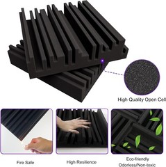 TroyStudio Acoustic Studio Absorption Foam Panel 12 X 12 X 2 inches Pack of 6