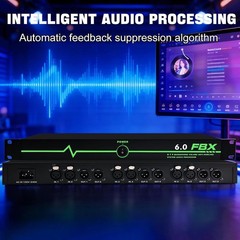 Professional Feedback Suppressor, Audio Processor, 6-In 6-Out Microphone Anti…