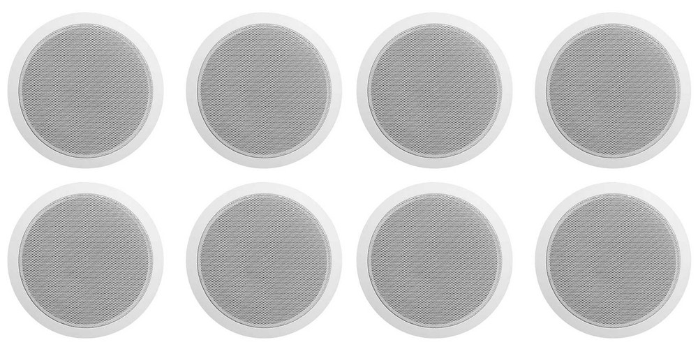 (8) Rockville CCL6T White 70V 6″ Commercial Ceiling Speakers 4 Restaurant/Office
