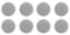 (8) Rockville CCL6T White 70V 6″ Commercial Ceiling Speakers 4 Restaurant/Office