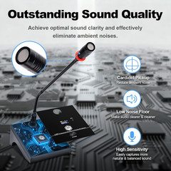8-Channel Wireless Conference Microphone System with Gooseneck Mics