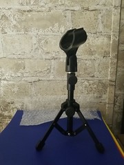 Desktop Mini Mic Stand Portable Foldable Tripod with Mic Clip Holder Adjustable