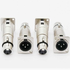4x 3Pin XLR Female To Male Audio Pass Through Feed Panel Mount Connector Adapter