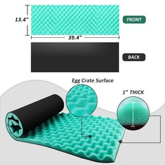 Double Noise Blocker Sound Proof Foam, 39.4 X 13.4 X 1 inch Egg Crate Foam Ru…