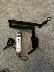 RODE Podcaster USB Broadcast Microphone White and shock mount