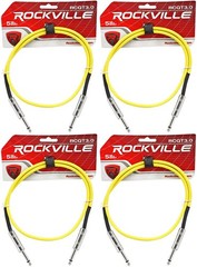 4 Rockville RCGT3.0Y 3′ 1/4″ TS to 1/4“ TS Guitar/Instrument Cable