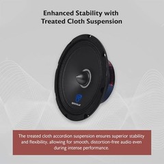 RXM88 8″ Mid-Bass Driver Car Speaker, 250W Peak/125W RMS, 8 8 Ohm With Bullet