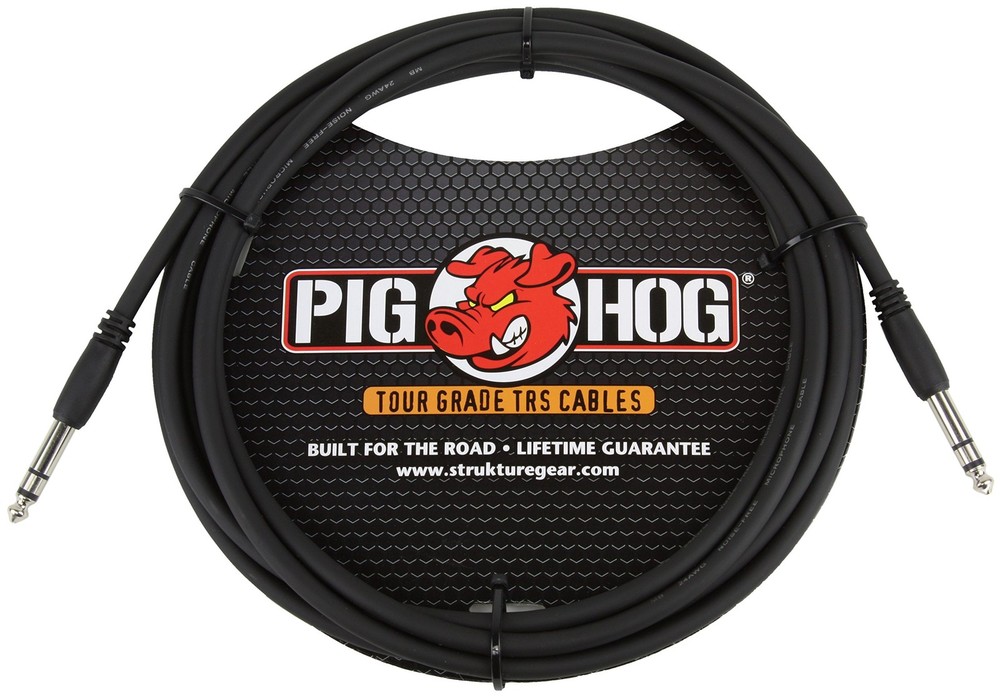 Pig Hog PTRS10 High Performance 1/4″ TRS Instrument Cable, 10 Feet