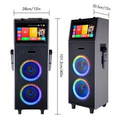 LOUD Bluetooth Speaker Karaoke Machine w/ Wireless Mic & Lyrics Display Screen
