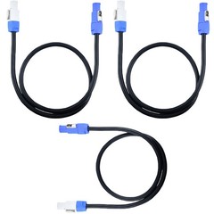 3Pcs 6ft 16AWG Stage Lighting Fixture For PowerCon Power-Through Blue Cables HOT