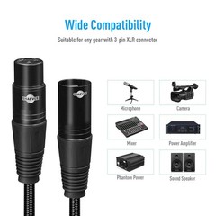 6 Feet XLR Cable – Noise-Cancelling, High Data Transfer for Professional Sound