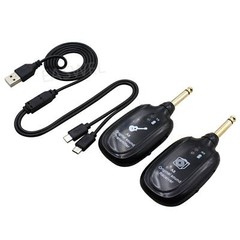 UHF Guitar Wireless System Transmitter Receiver Built-in Rechargeable 730MHz