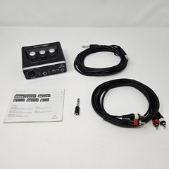 Behringer U-phoria UM2 Preamp Home Audio Recording Interface w/ Adapter & Cables