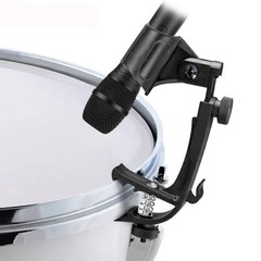 Adjustable Drum Rim Mic Clips – Microphone Mount Clamp (Pack of 2) Black