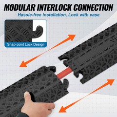 VEVOR 3 PCs 39 in Speed Bumps 2000 lbs Cable Protector Ramp Drop Over Cord Cover