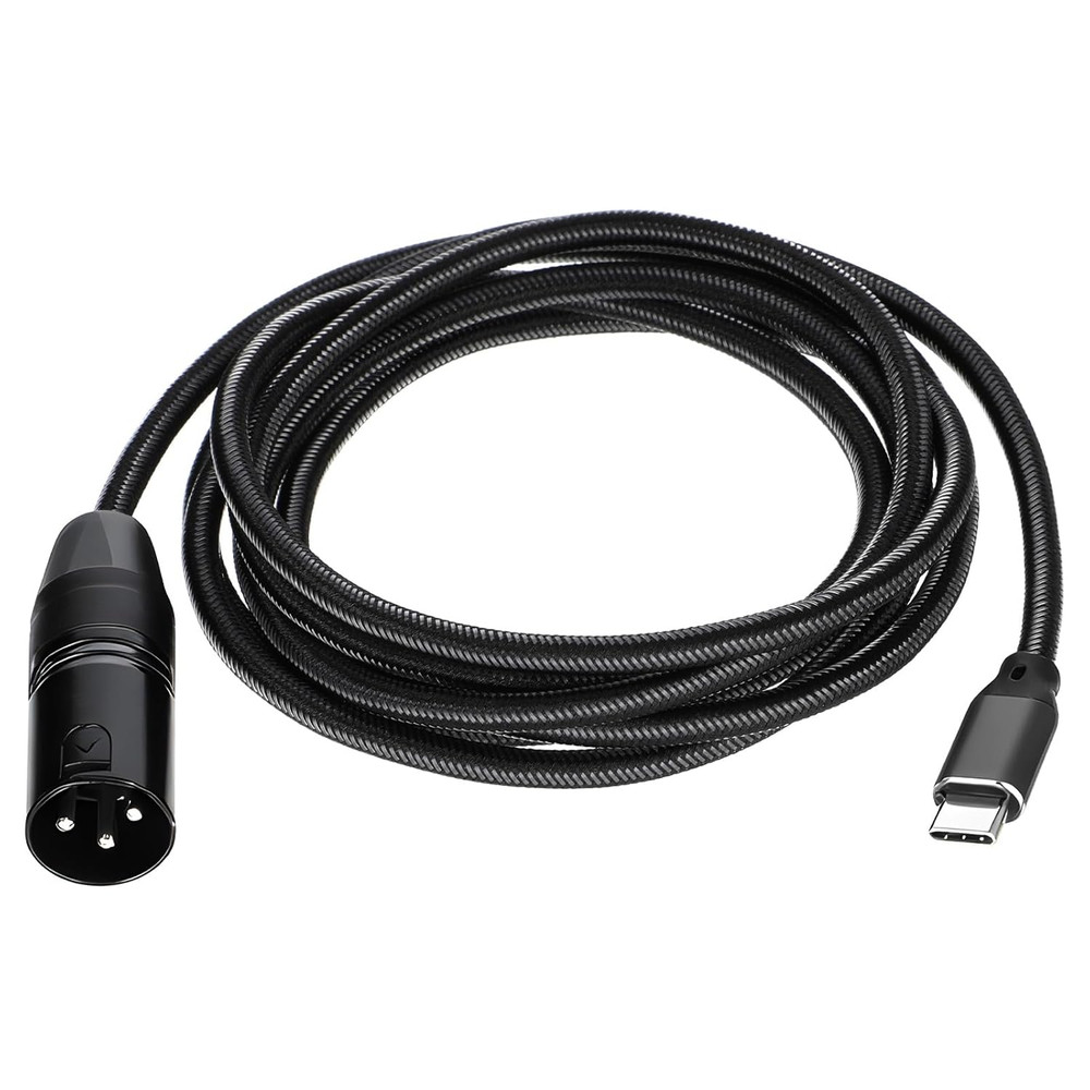 USB Type C to XLR Cable, 6.6 FT USB C to XLR Male Converter Adapter Cable Black