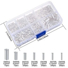 650 Pcs 7 Sizes Wire Ferrules Kit, Tinned Copper Crimp Connectors, Silver