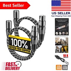 Cost-Effective 2-Pack 3ft XLR Microphone Cables with Heavy-Duty Metal Connectors