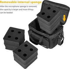 Protective 8-Slot Microphone Bag – Stylish Oxford Fabric with Removable Foam