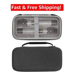 Dual Microphone Storage Case, Hard-Shell Bag for Bietrun SY-WXM-2 & PG58