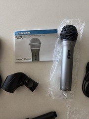 Samson Q2U USB/XLR Dynamic Microphone Podcast Recording Pack Open Box Complete