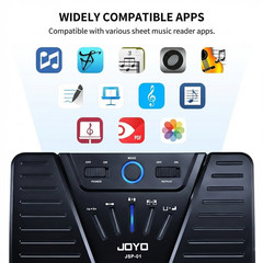 JOYO Bluetooth Wireless Page Turner Pedal Rechargeable Foot Pedal Phones Tablets