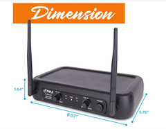 Pyle VHF Fixed Frequency Wireless Microphone System, Adjustable Volume Controls