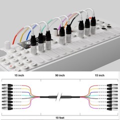 PRORECK 10ft Snake Cable, 8-Channel Shielded XLR Male to Female Audio Black