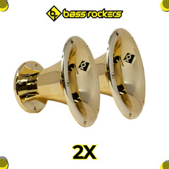 2PC 2” Throat 5.65” Exit Horn Wave Guide UV Resistant Silver Bolt on Compression