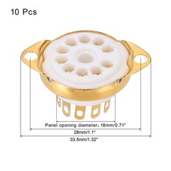 10 Pcs 10pin Tube Socket Ceramic Vacuum Tube Protect Tube Pin Socket White