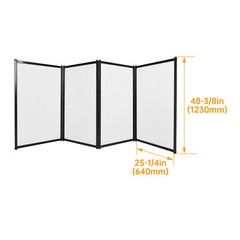 48″x 25″ White+Black DJ Foldable Facade Portable Event Booth Panels w/Carry Bag