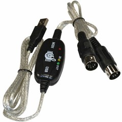 2pcs USB IN-OUT For MIDI Cable Converter 5-Pin to PC Music Keyboard Adapter Cord