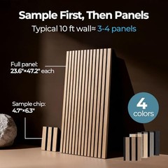 2 Pack Large Acoustic Panels- 96x24Inches 3D Wall 2pcs-24in*48in Classic Oak