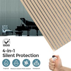 2 Pack Large Acoustic Panels- 96x24Inches 3D Wall 2pcs-24in*48in Classic Oak