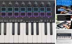 SMK37 PRO Black MIDI keyboard controller with 16 backlit drum pads, perfect