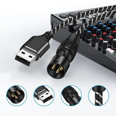 USB to XLR Cable,6.6 FT Audio Converter Cable, Type 6.6Feet, Black