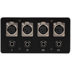 Floor / Surface Mount Stage Box with Four XLR Female and Fou