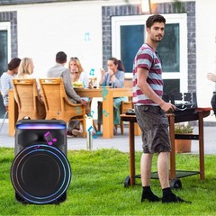 18in Pull Rod Outdoor Portable Bluetooth Party Speaker 18500W with LED Lights