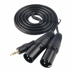 New 3.5mm Jack to Dual XLR Cable Male Audio Microphone Cord For Phone Laptop 5FT