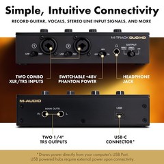 M Audio M Track Duo HD Audio Interface with M100 Condenser Microphone and