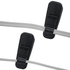 12 Pack Black Earphone Wire Clips Microphone Mount Clothing Headset Cords