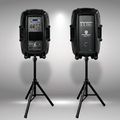 PRORECK 1000W Powered PA Speaker System 12″DJ Party Speakers Bluetooth Stand Mic