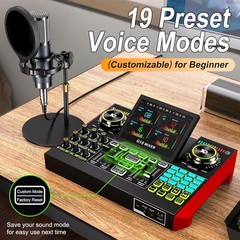 Podcast Equipment Bundle with Live Sound Card Audio Mixer, 3.5mm Condenser Mi…