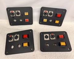 Lot of 4 custom audio broadcast studio talent panels 6″ x 4.5″ on off cough dump