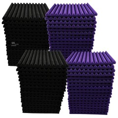48/96 PACK 12″X 12″X1″ Acoustic Foam Panel Wedge Studio Soundproof Wall Adhesive
