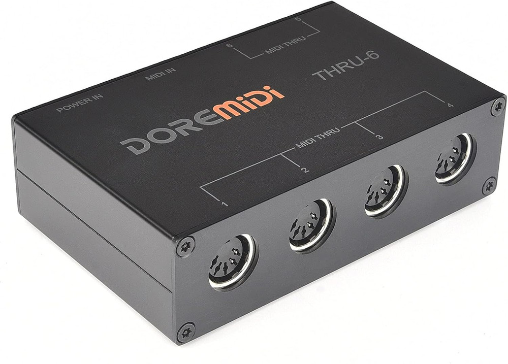 MIDI Thru 6 Box USB MIDI Interface 1-In 6-Out Wired Transmission with High-Speed