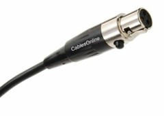 TA3F 3-Pin Mini XLR Female to 3.5mm TRS Male Slim Plug Pro Lapel Mic Cable