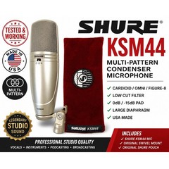 Shure KSM44 Multi-Pattern Condenser Microphone Large Diaphragm USA Made Tested